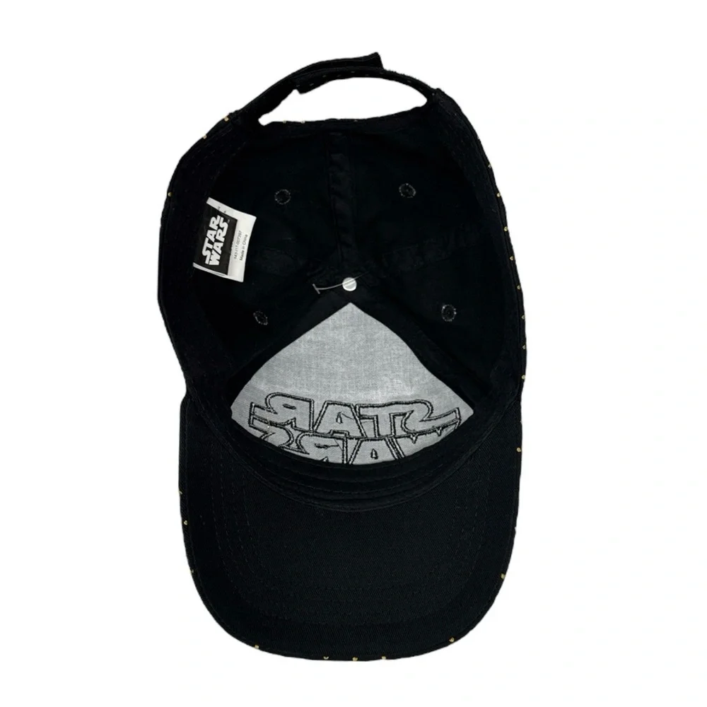 Star Wars Black & Gold Polka Dot Glitter Logo Youth Adjustable Strapback Hat Cap